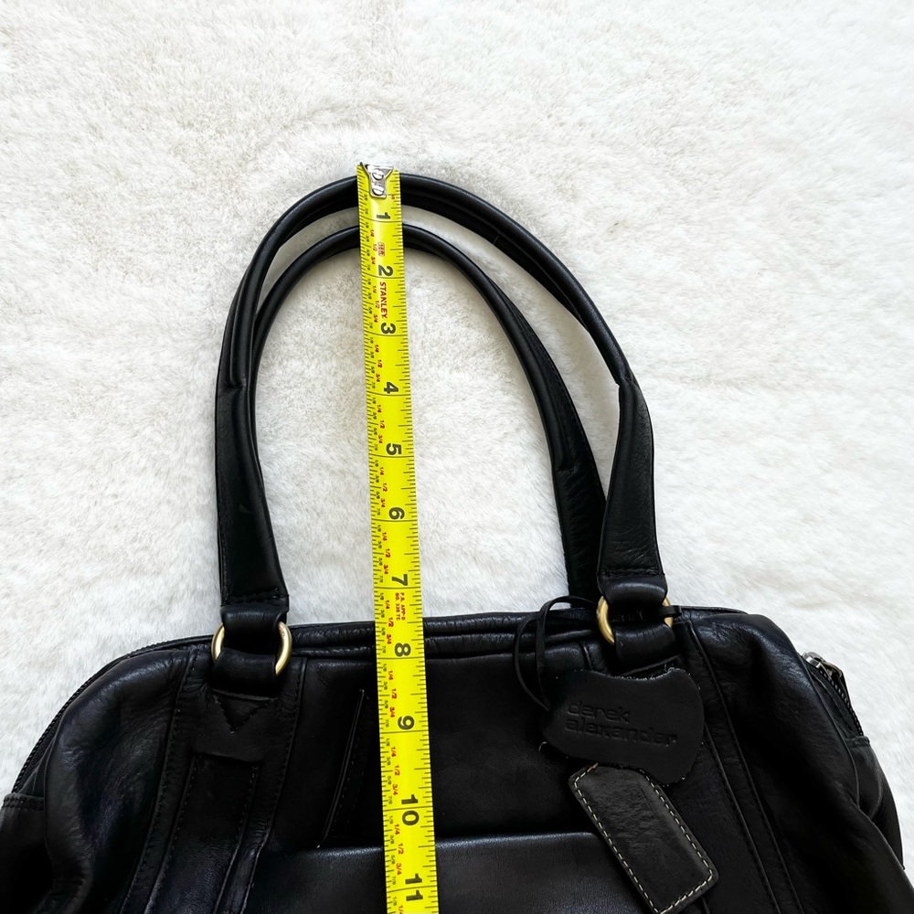 DEREK ALEXANDER BLACK LEATHER BAG CLASSIC CAPSULE WARDROBE STYLISH MINIMALIST - Picture 10 of 12